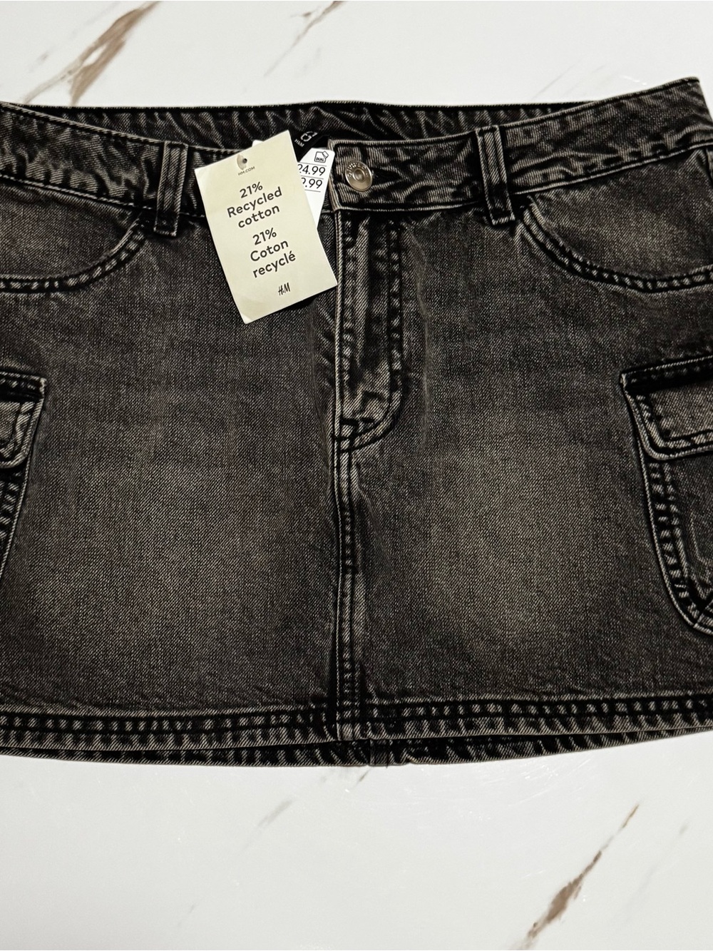 H&M Black Denim Mini Skirt with Tags